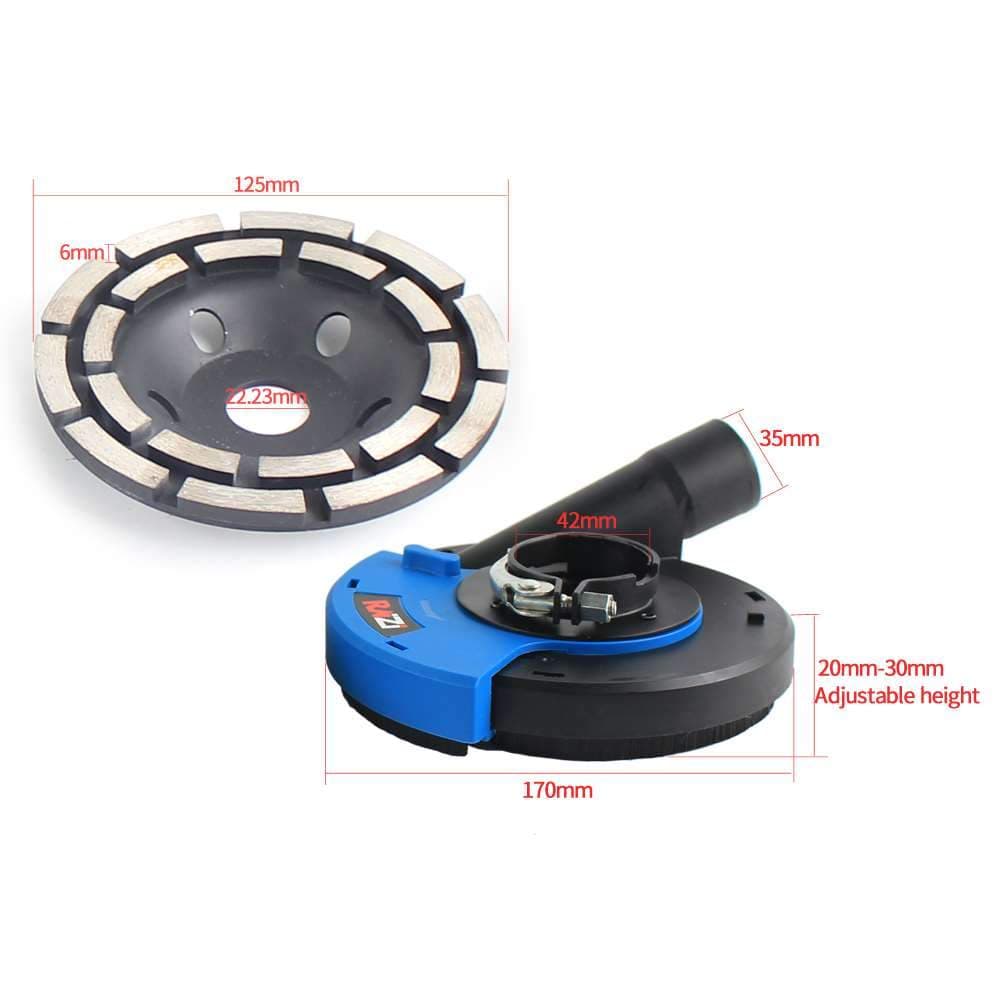 Raizi Universal Grinder Dust Shroud With Concrete Grinding Disc