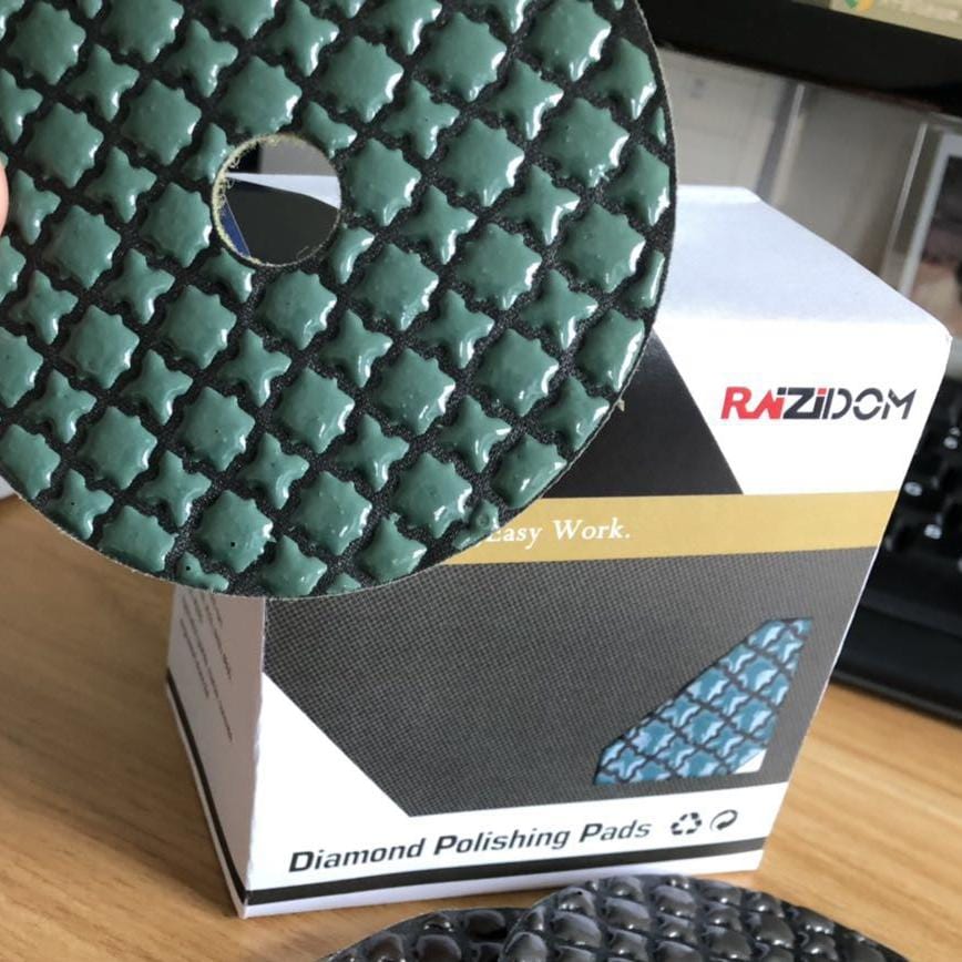 Raizidom 4" Premium 5 Step Diamond Dry Polishing Pads For Granite